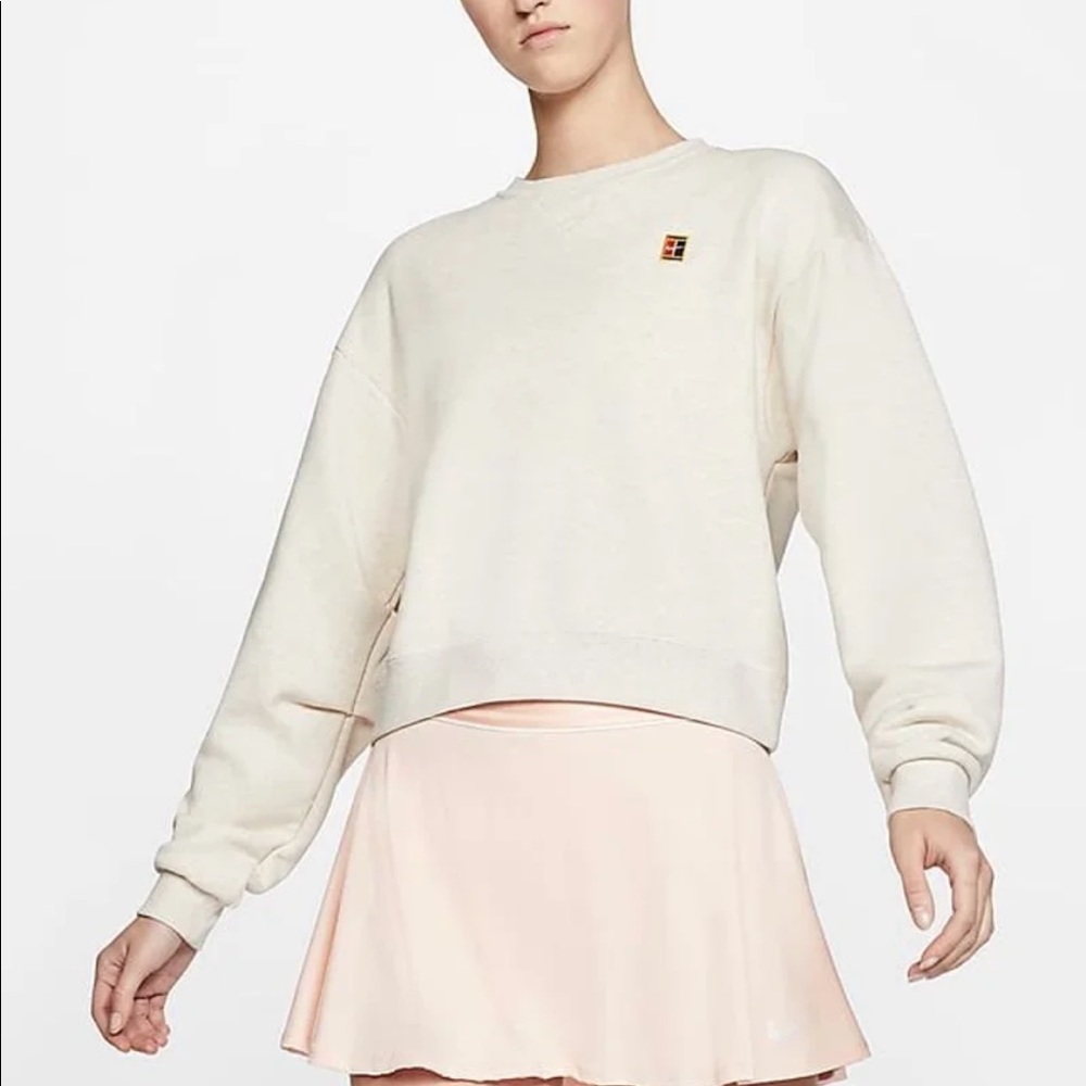 Nike Court Tennis Crew Crop Pullover CI9376 size Medium